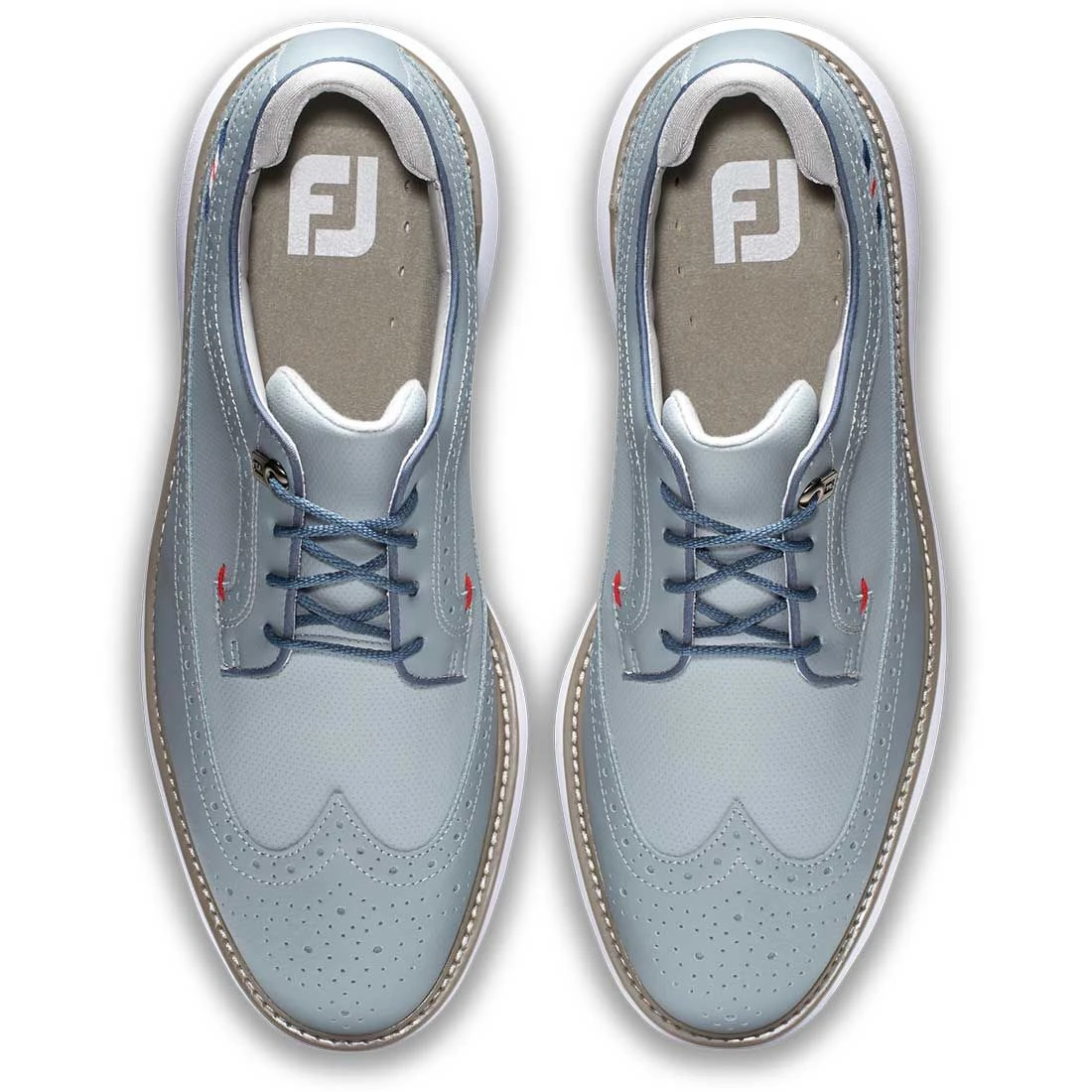 FootJoy Traditions Wing Tip Golf Shoes Grey/Navy/Red 7 FootJoy Traditions Wing Tip Golf Shoes Grey/Navy/Red - Image 7