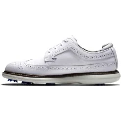 FootJoy Traditions Wing Tip Golf Shoes White/Navy/Grey 9 FootJoy Traditions Wing Tip Golf Shoes White/Navy/Grey -Callaway Store footjoy traditions wing tip golf shoes white navy grey instep itempicture