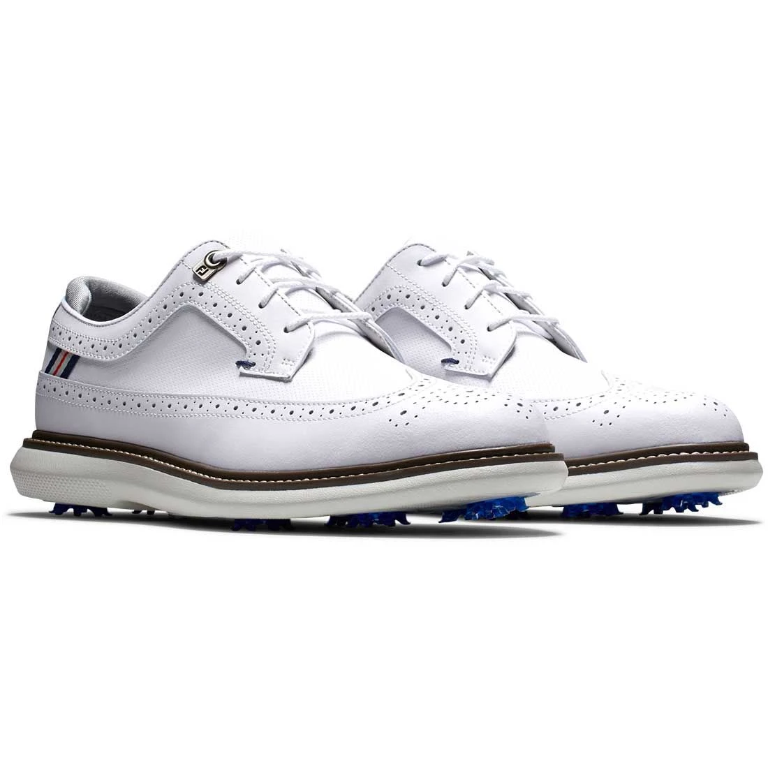 FootJoy Traditions Wing Tip Golf Shoes White/Navy/Grey 4 FootJoy Traditions Wing Tip Golf Shoes White/Navy/Grey - Image 4