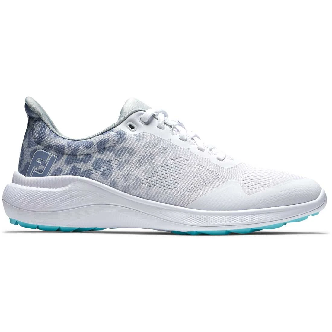 FootJoy Women's FJ Flex Golf Shoes White/Leopard 1 FootJoy Women's FJ Flex Golf Shoes White/Leopard