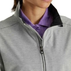 FootJoy Women's FJ HydroLite Rain Jacket 5 FootJoy Women's FJ HydroLite Rain Jacket -Callaway Store footjoy womens fj hydrolite rain jacket heather grey detail itempicture