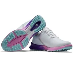 FootJoy Women's Fuel Sport Golf Shoes White/Purple -Callaway Store footjoy womens fuel sport golf shoes white purple 90547 combo itempicture