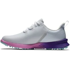FootJoy Women's Fuel Sport Golf Shoes White/Purple -Callaway Store footjoy womens fuel sport golf shoes white purple 90547 side itempicture