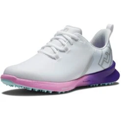 FootJoy Women's Fuel Sport Golf Shoes White/Purple -Callaway Store footjoy womens fuel sport golf shoes white purple 90547 toe itempicture