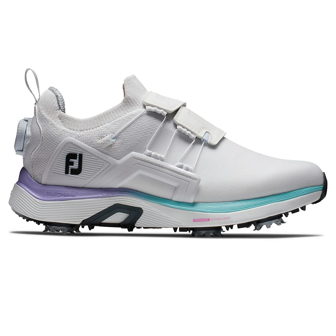 FootJoy Women's HyperFlex BOA Golf Shoes White/Purple 1 FootJoy Women's HyperFlex BOA Golf Shoes White/Purple