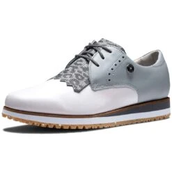 FootJoy Women's Sport Retro Golf Shoes White/Light Grey 8 FootJoy Women's Sport Retro Golf Shoes White/Light Grey -Callaway Store footjoy womens sport retro golf shoes white light grey toe itempicture