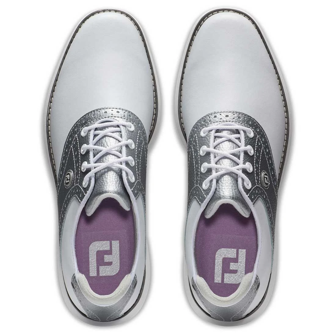 FootJoy Women's Traditions SL Golf Shoes White/Silver 6 FootJoy Women's Traditions SL Golf Shoes White/Silver - Image 6