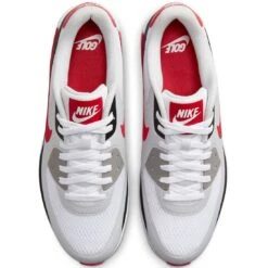 Nike Air Max 90 G Golf Shoes White/University Red -Callaway Store nike air max 90 g golf shoes white university red black top itempicture