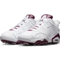 Nike Jordan Retro 6 G Golf Shoes White/Bordeaux -Callaway Store nike jordan retro 6 g golf shoes white bordeaux pair itempicture