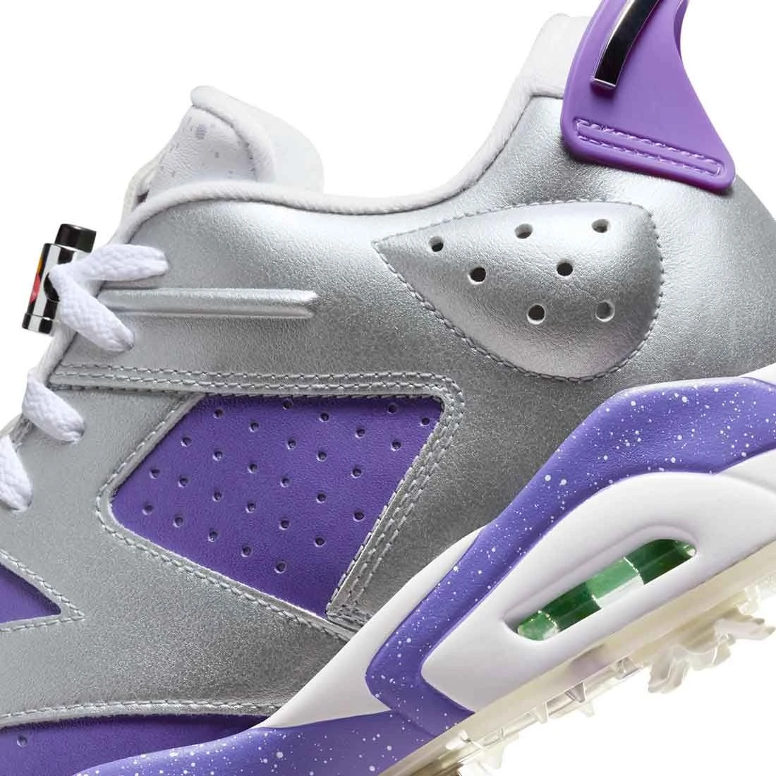 Nike Jordan Retro 6 G Golf Shoes Metallic Silver/Oxygen Purple 9 Nike Jordan Retro 6 G Golf Shoes Metallic Silver/Oxygen Purple - Image 9