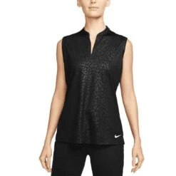 Nike Women's Dri-FIT Victory Embossed Sleeveless Polo 7 Nike Women's Dri-FIT Victory Embossed Sleeveless Polo -Callaway Store nike womens dri fit victory embossed sleeveless polo black itempicture