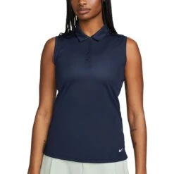 Nike Women's Dri-FIT Victory Sleeveless Polo 15 Nike Women's Dri-FIT Victory Sleeveless Polo -Callaway Store nike womens dri fit victory sleeveless polo obsidian front itempicture
