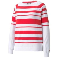 Puma Women's Ribbon Sweater -Callaway Store puma 2021 womens ribbon sweater white teaberry itempicture