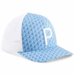 Puma Palms Trucker Hat -Callaway Store puma 2023 palms trucker hat regal blue navy blazer front itempicture