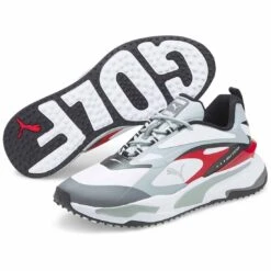 Puma GS-Fast Golf Shoes White/High Rise/High Risk Red -Callaway Store puma gs fast golf shoes white high rise high risk red 376357 04 pair itempicture