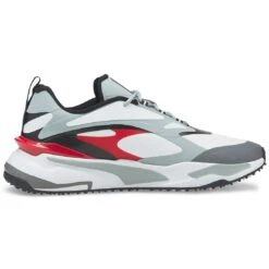 Puma GS-Fast Golf Shoes White/High Rise/High Risk Red -Callaway Store puma gs fast golf shoes white high rise high risk red 376357 04 profile2 itempicture