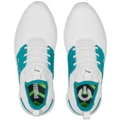 Puma Ignite Articulate Golf Shoes White/Silver/Green Lagoon 9 Puma Ignite Articulate Golf Shoes White/Silver/Green Lagoon -Callaway Store puma ignite articulate golf white silver green lagoon 376078 08 top itempicture