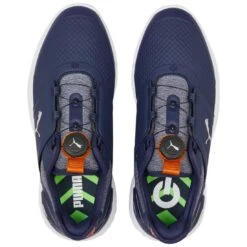 Puma Ignite Elevate Disc Golf Shoes Navy/Silver -Callaway Store puma ignite elevate disc golf shoes navy silver 376080 05 top itempicture