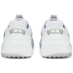 Puma Ignite Elevate Disc Golf Shoes White/Silver 10 Puma Ignite Elevate Disc Golf Shoes White/Silver -Callaway Store puma ignite elevate disc golf shoes white silver 376080 01 heel itempicture