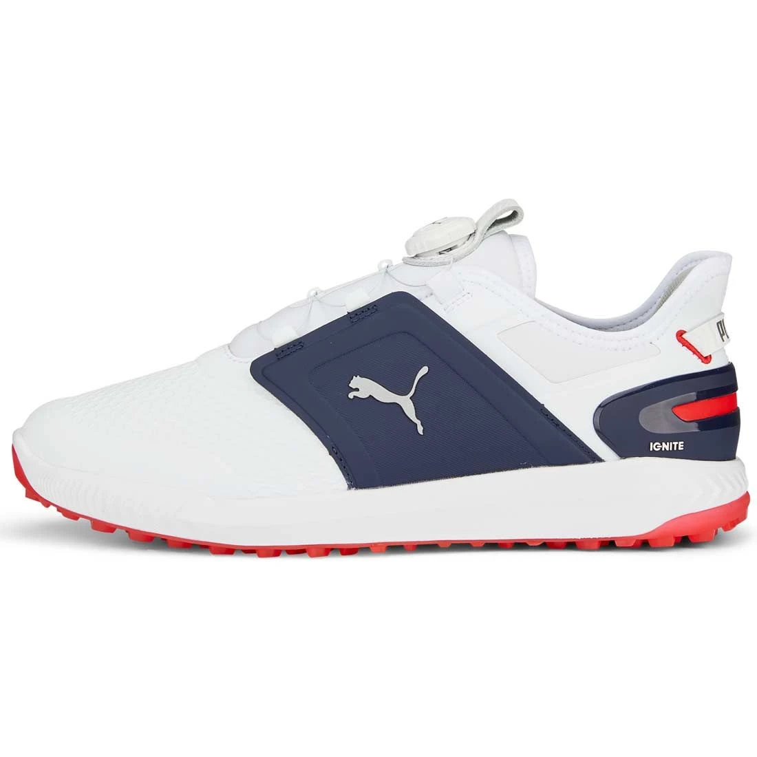 Puma Ignite Elevate Disc Golf Shoes White/Silver/Navy 1 Puma Ignite Elevate Disc Golf Shoes White/Silver/Navy