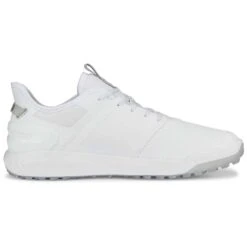 Puma Ignite Elevate Golf Shoes White/Silver -Callaway Store puma ignite elevate golf shoes white silver 376077 01 profile2 itempicture