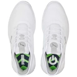 Puma Ignite Elevate Golf Shoes White/Silver -Callaway Store puma ignite elevate golf shoes white silver 376077 01 top itempicture