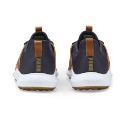 Puma Ignite Fasten8 Crafted Golf Shoes Navy Blazer/Gold/Leather Brown -Callaway Store puma ignite fasten8 crafted golf shoes navy blazer gold leather brown heel itempicture