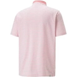 Puma MATTR Feeder Stripe Polo -Callaway Store puma mattr feeder stripe polo flamingo pink back itempicture