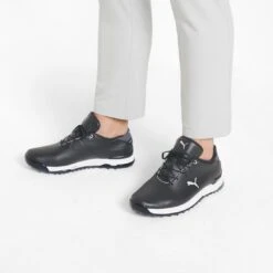 Puma Proadapt Alphacat Leather Golf Shoes Black/Silver -Callaway Store puma proadapt alphacat leather golf shoes black silver 376044 02 mod1 itempicture