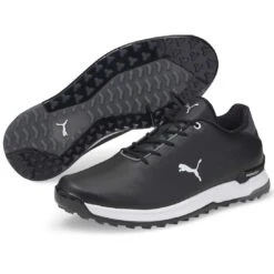 Puma Proadapt Alphacat Leather Golf Shoes Black/Silver -Callaway Store puma proadapt alphacat leather golf shoes black silver 376044 02 pair itempicture