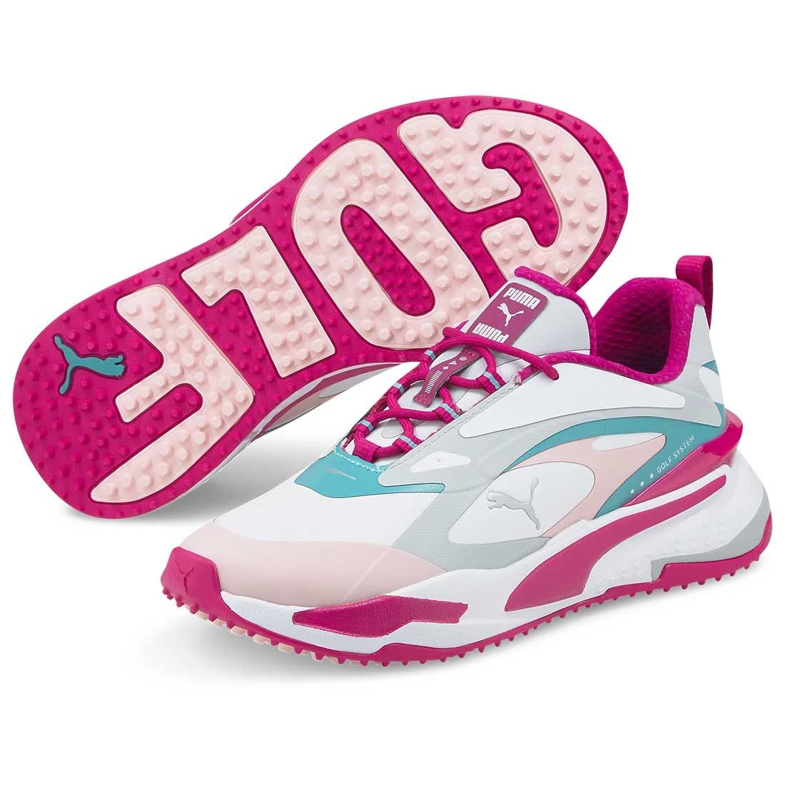 Puma Women's GS-Fast Golf Shoes White/Chalk Pink/Porcelain 3 Puma Women's GS-Fast Golf Shoes White/Chalk Pink/Porcelain - Image 3