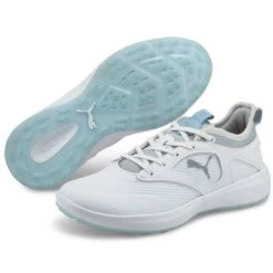 Puma Women's Ignite Malibu Golf Shoes White/Silver/Lucite 7 Puma Women's Ignite Malibu Golf Shoes White/Silver/Lucite -Callaway Store puma womens ignite malibu golf white silver lucite 376158 01 pair itempicture