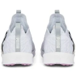 Puma Women's Laguna Fusion Knit Golf Shoes High Rise/White -Callaway Store puma womens laguna fusion knit golf high rise white 376082 01 heel itempicture