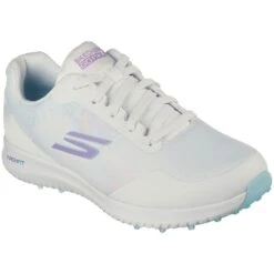 Skechers Women's Arch Fit GO GOLF Max 2 Splash Golf Shoes White/Multi -Callaway Store skechers w arch fit go golf max 2 splash white multi 123068 wmlt toe itempicture