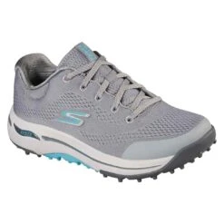 Skechers Women's GO GOLF Arch Fit Balance Golf Shoes Grey/Blue -Callaway Store skechers womens go golf arch fit balance golf shoes grey blue toe