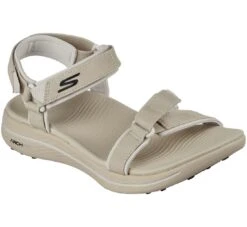 Skechers Women's GO GOLF Arch Fit Sandals Taupe -Callaway Store skechers womens go golf arch fit sandals taupe angle itempicture
