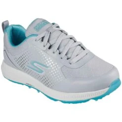 Skechers Women's GO GOLF Elite 5 Sport Golf Shoes Grey/Aqua 6 Skechers Women's GO GOLF Elite 5 Sport Golf Shoes Grey/Aqua -Callaway Store skechers womens go golf elite 5 sport golf shoes grey aqua front itempicture