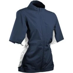 Sun Mountain Women's Monsoon Short Sleeve Rain Jacket -Callaway Store sun mountain 2023 womens monsoon ss rain jacket navy itempicture