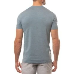 TravisMathew Scenic Vista Active Tee -Callaway Store travismathew scenic vista active tee heather copen blue back itempicture