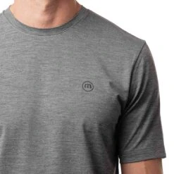 TravisMathew Scenic Vista Active Tee -Callaway Store travismathew scenic vista active tee heather grey logo itempicture