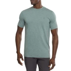 TravisMathew Scenic Vista Active Tee -Callaway Store travismathew scenic vista active tee heather silver pine front itempicture