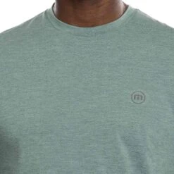 TravisMathew Scenic Vista Active Tee -Callaway Store travismathew scenic vista active tee heather silver pine logo itempicture