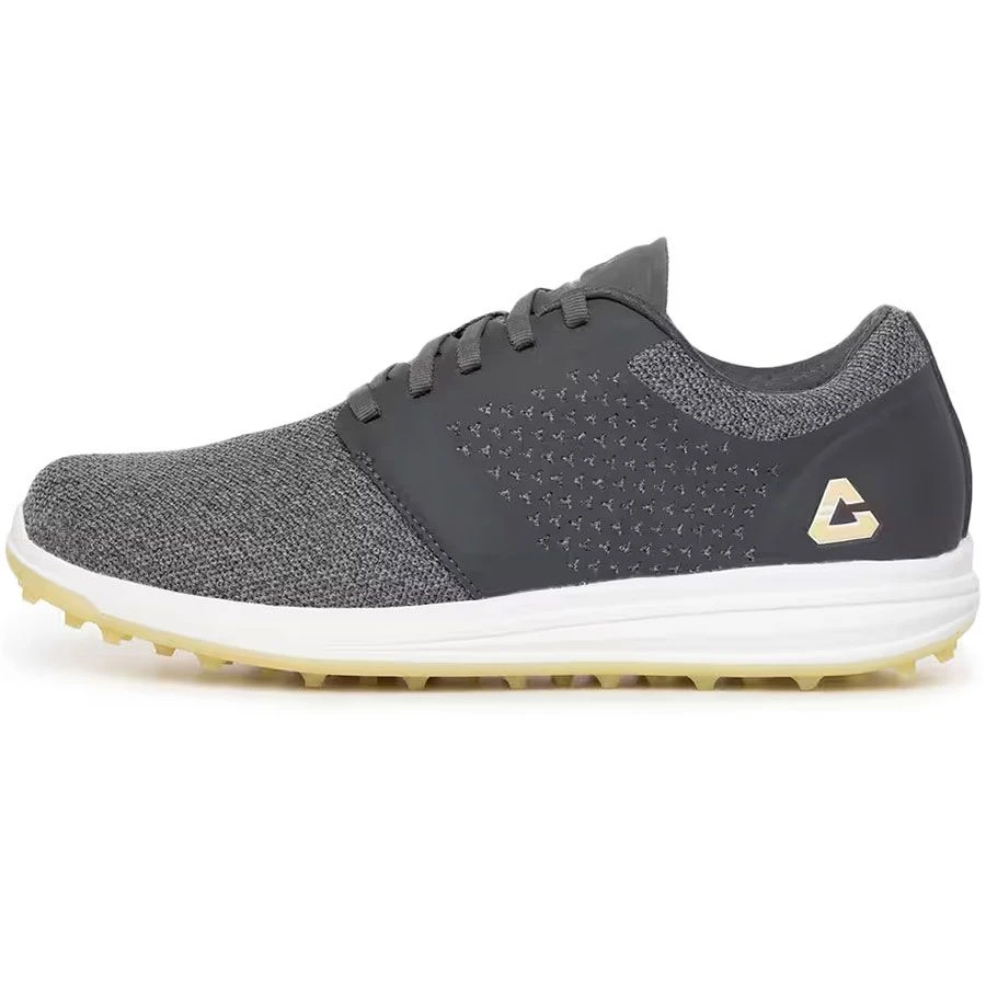 TravisMathew Cuater The Moneymaker Spikeless Golf Shoes Grey Pinstripe/Sunlight 1 TravisMathew Cuater The Moneymaker Spikeless Golf Shoes Grey Pinstripe/Sunlight