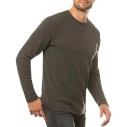 TravisMathew Cloud Waffle Crew -Callaway Store travismathew waffle cloud crew charcoal side itempicture