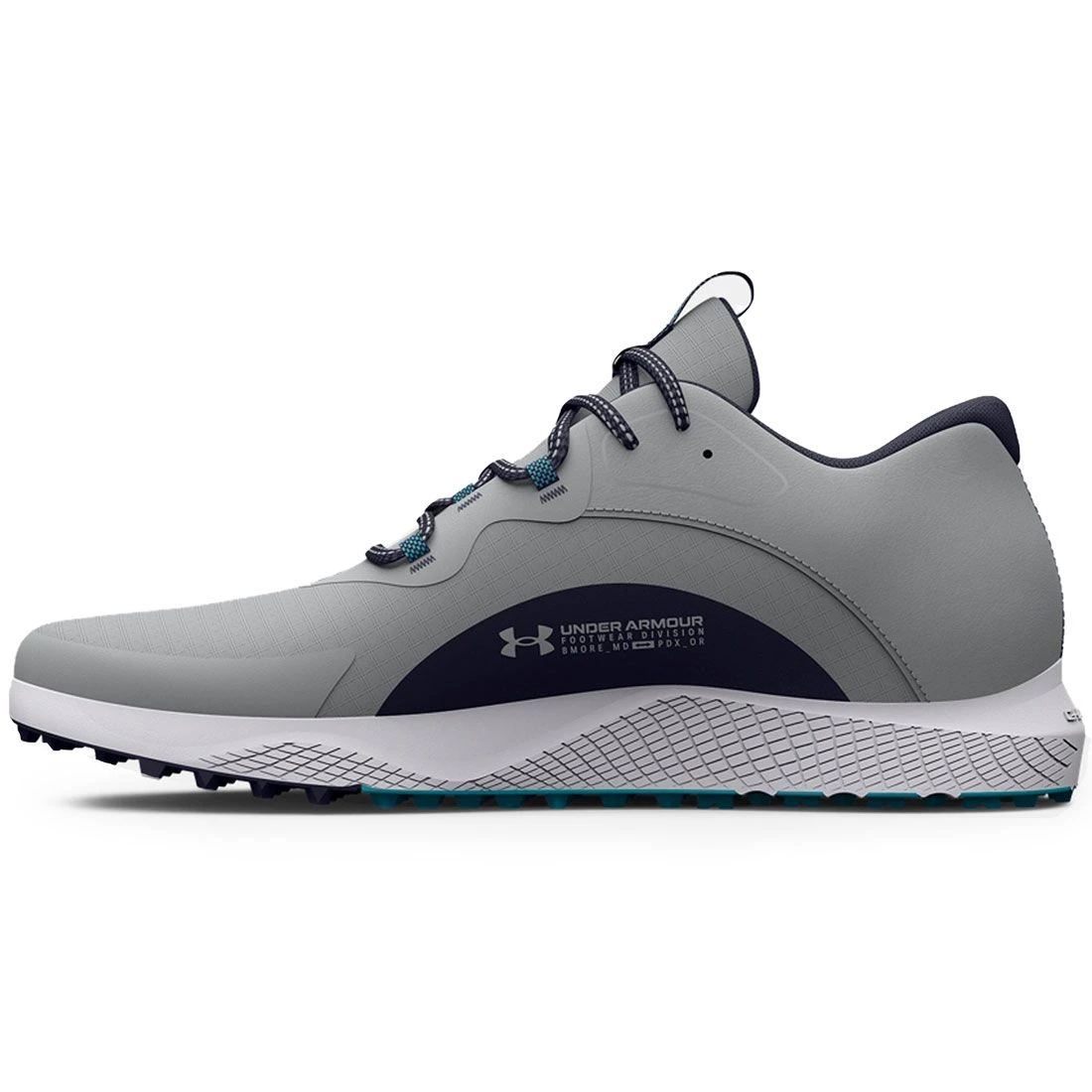 Under Armour Charged Draw 2 SL Golf Shoes Grey/Navy 3 Under Armour Charged Draw 2 SL Golf Shoes Grey/Navy - Image 3