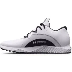 Under Armour Charged Draw 2 SL Golf Shoes White/Black 6 Under Armour Charged Draw 2 SL Golf Shoes White/Black -Callaway Store under armour charged draw 2 sl golf shoes white black spine itempicture